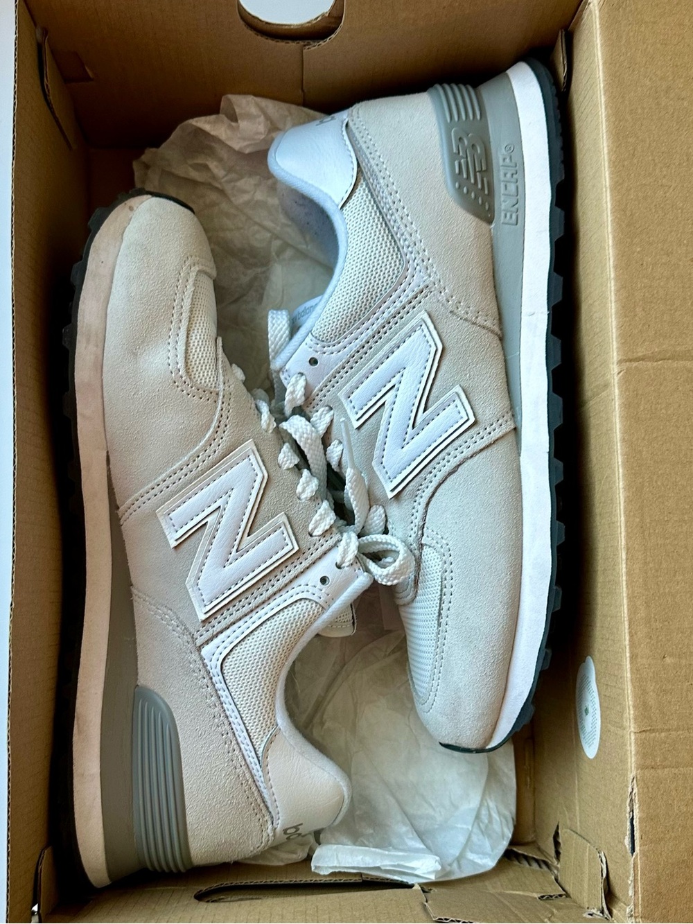 New Balance 574 Light Gray Casual Sneakers with White Accents